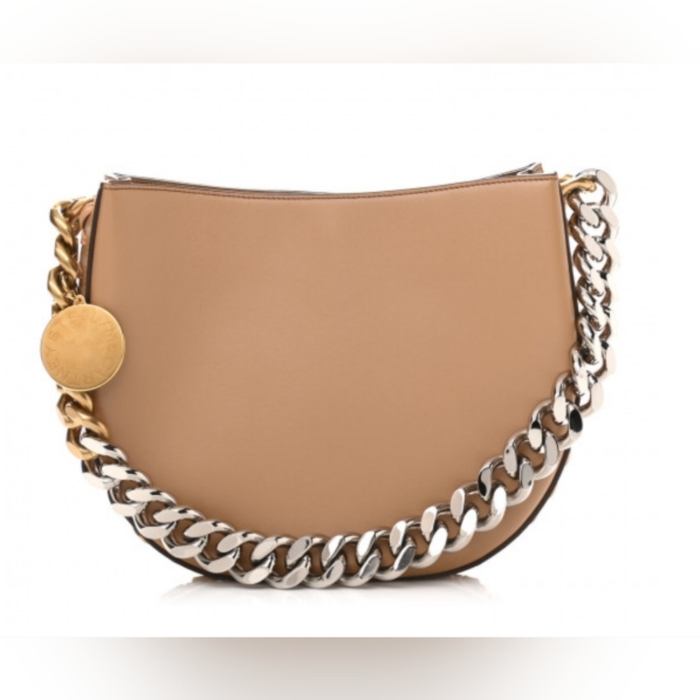 Stella McCartney Eco Alter Nappa Medium Frayme Shoulder Bag Sand